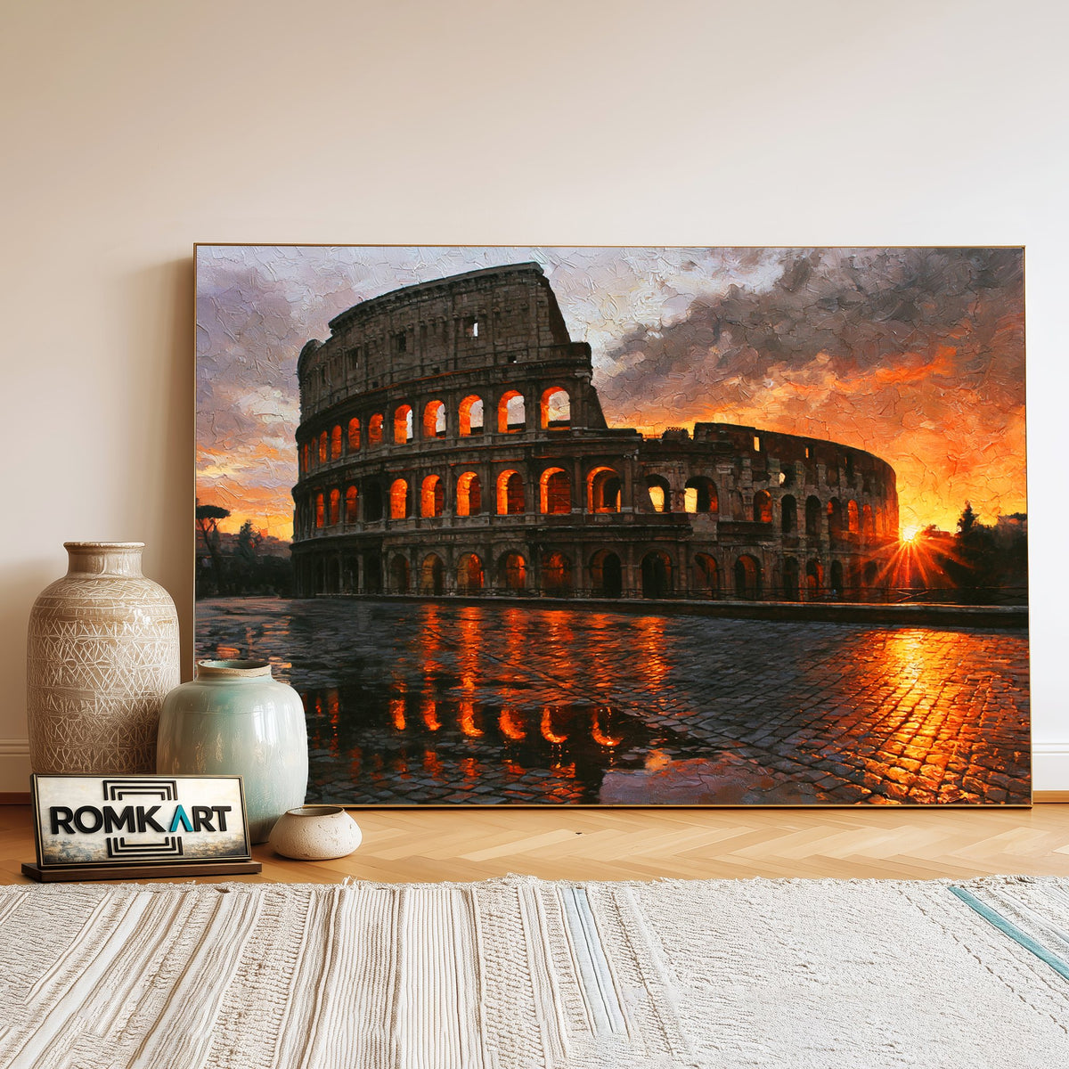 Roman Colosseum Historical Oil Painting - image 3