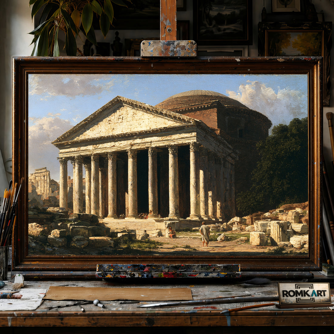 Roman Pantheon hand-painted oil painting on canvas