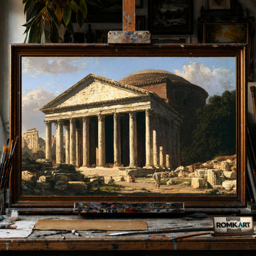Roman Pantheon hand-painted oil painting on canvas