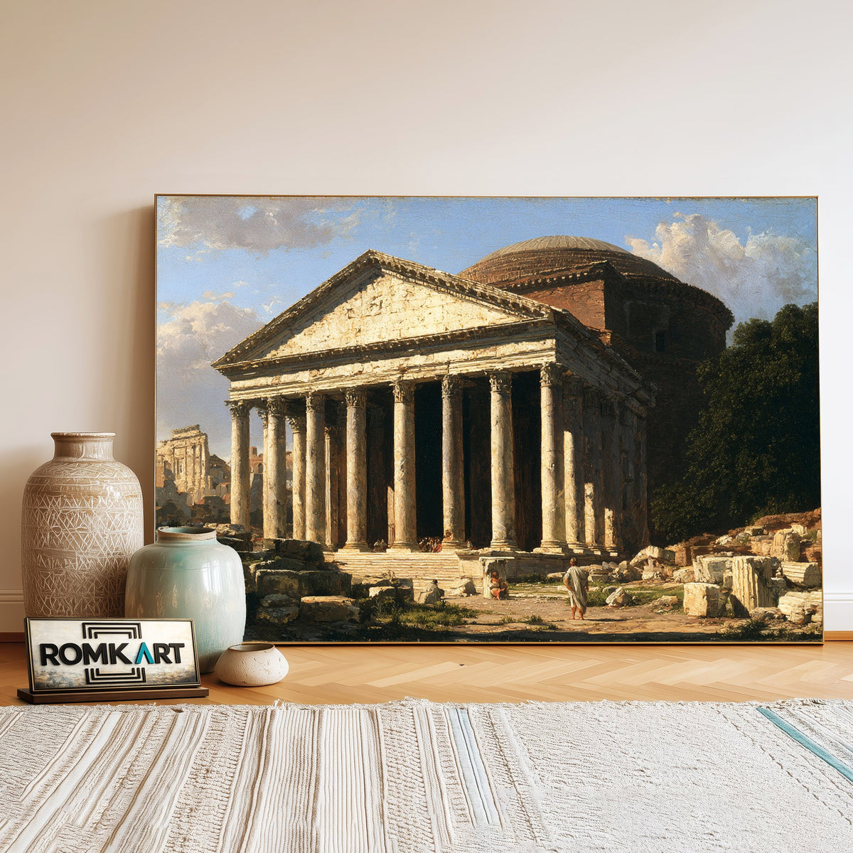 Roman Pantheon Historical Oil Painting - image 3