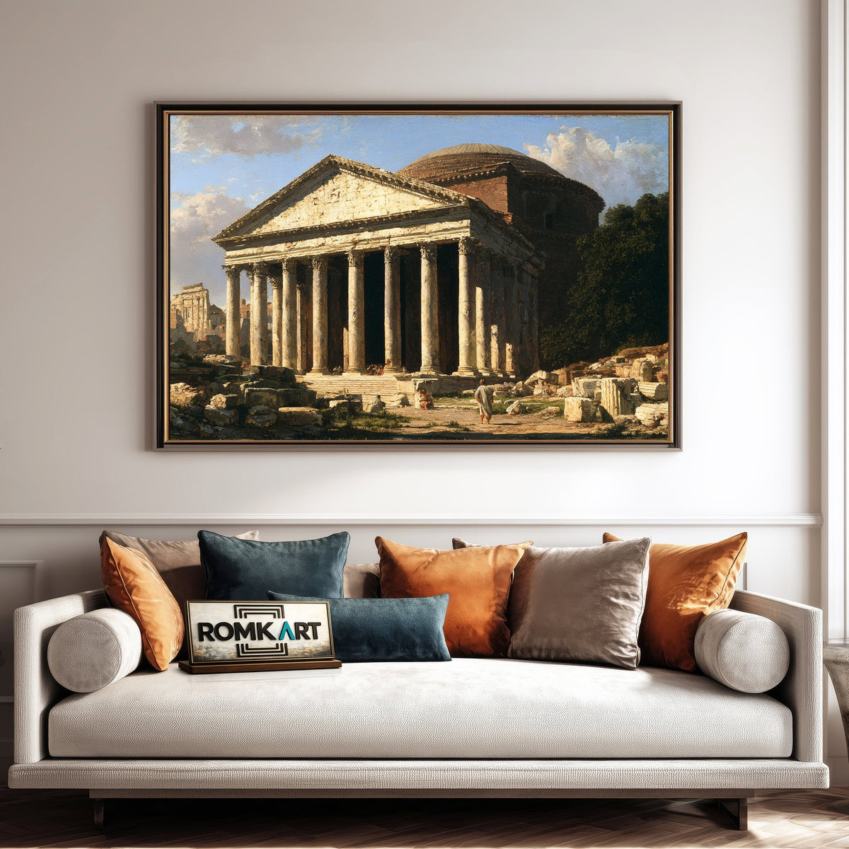 Roman Pantheon Historical Oil Painting - image 4