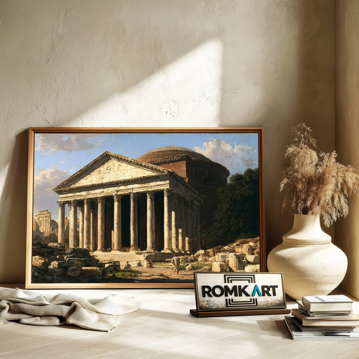 Roman Pantheon Historical Oil Painting - image 6