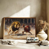 Roman vs Lion Historical Oil Painting - image 6