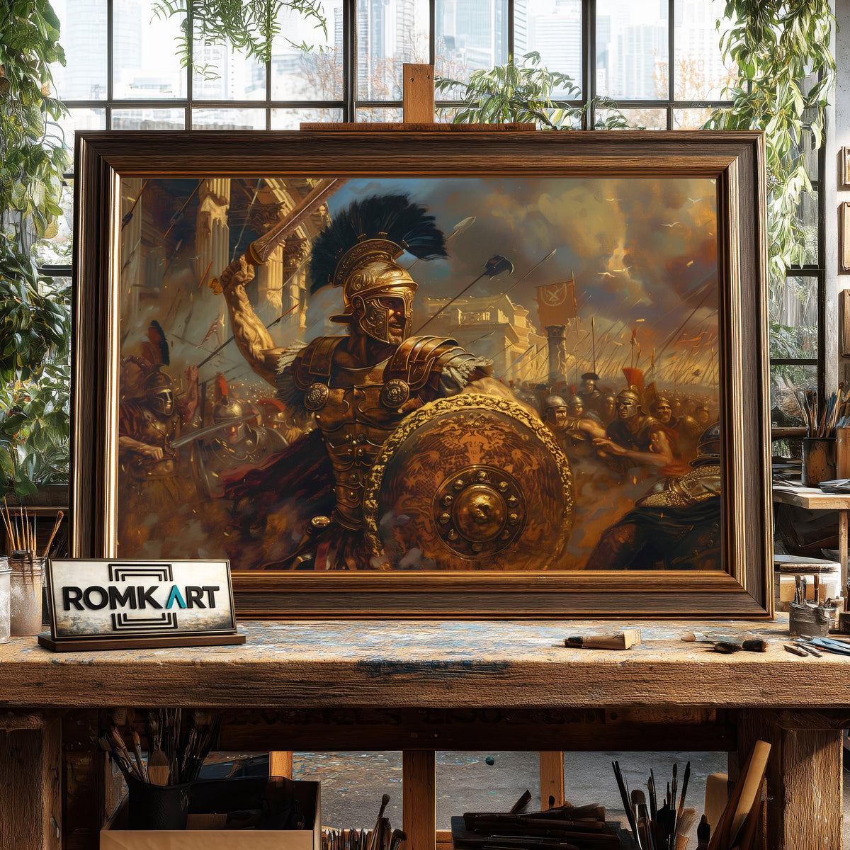 Roman Warrior Historical Oil Painting - image 2