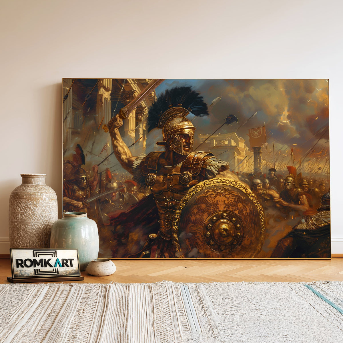 Roman Warrior Historical Oil Painting - image 3