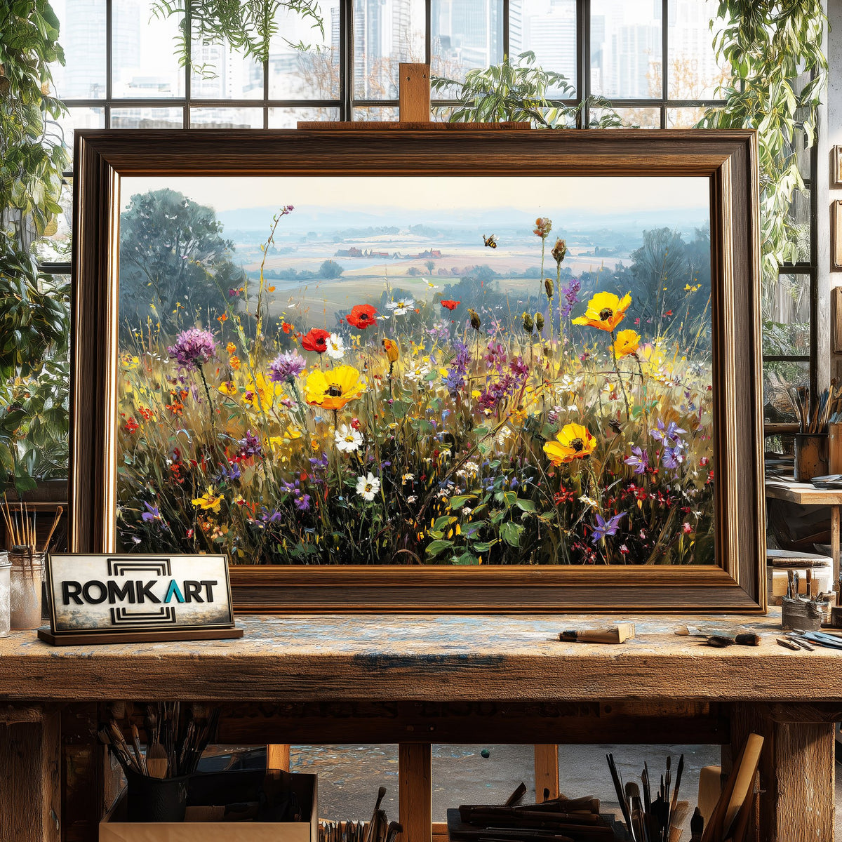Romantic Floral Landscape Oil Painting - image 2
