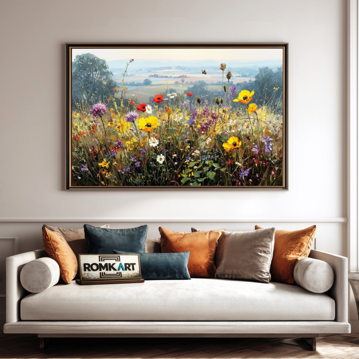 Romantic Floral Landscape Oil Painting - image 4