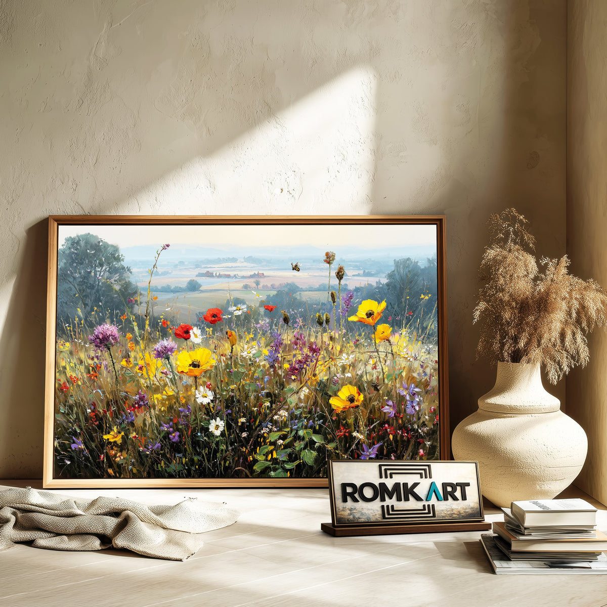 Romantic Floral Landscape Oil Painting - image 6