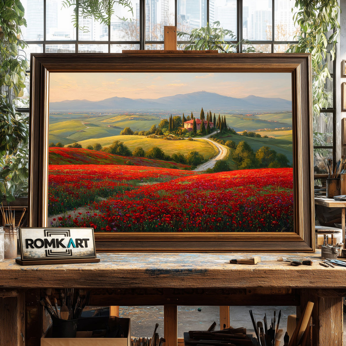 Romantic Tuscan Countryside Oil Painting - image 2