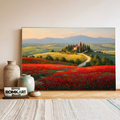 Romantic Tuscan Countryside Oil Painting - image 3