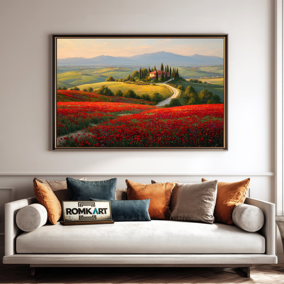 Romantic Tuscan Countryside Oil Painting - image 4