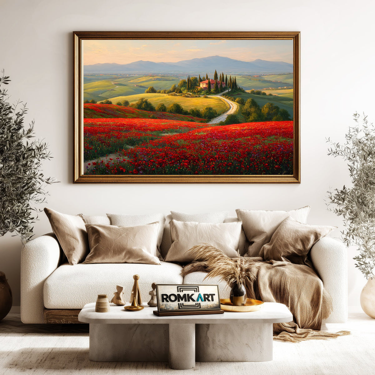 Romantic Tuscan Countryside Oil Painting - image 5
