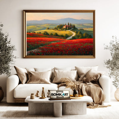 Romantic Tuscan Countryside Oil Painting - image 5