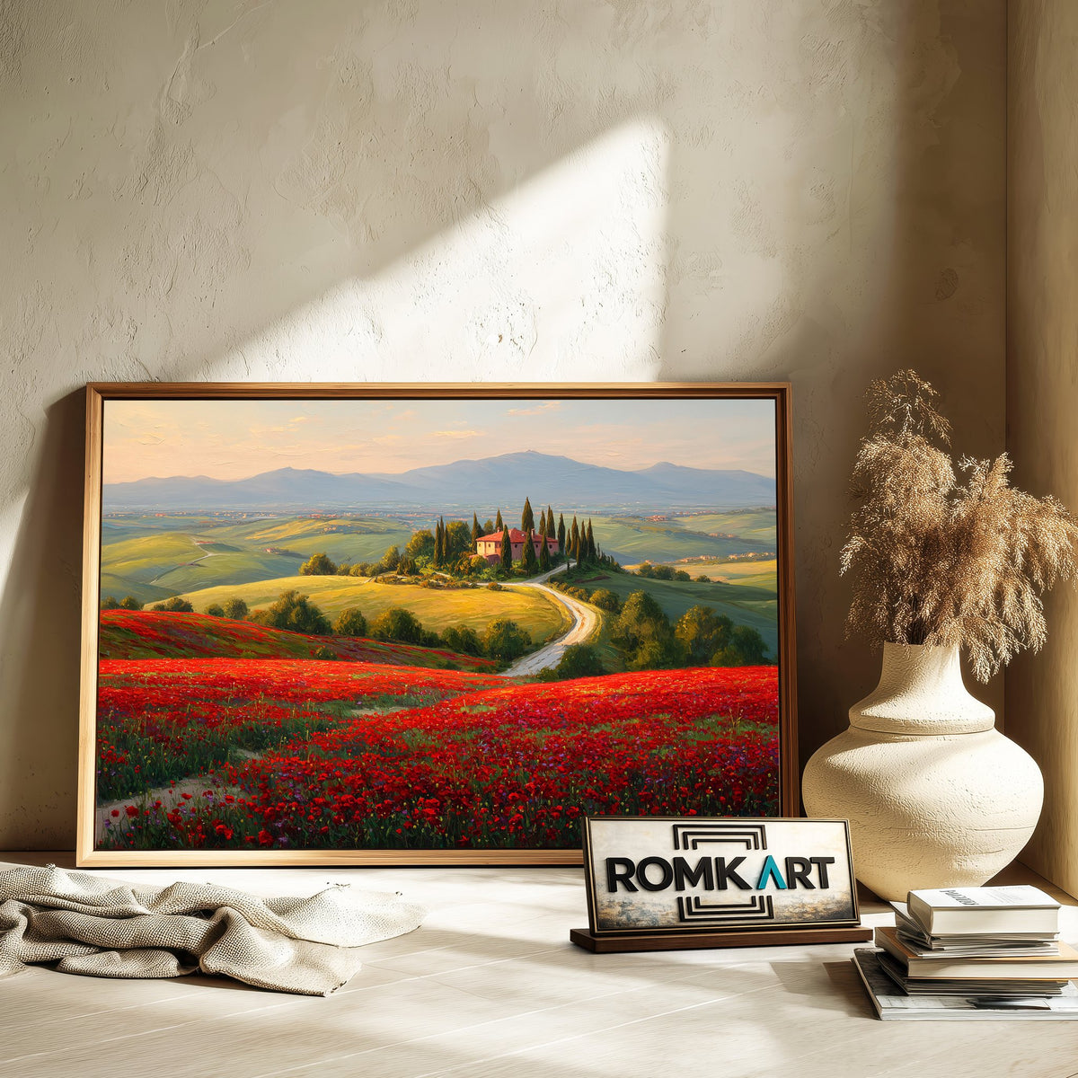 Romantic Tuscan Countryside Oil Painting - image 6