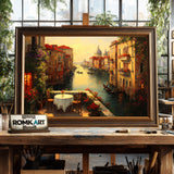 Romantic Venetian Canal Italy Oil Painting - image 2