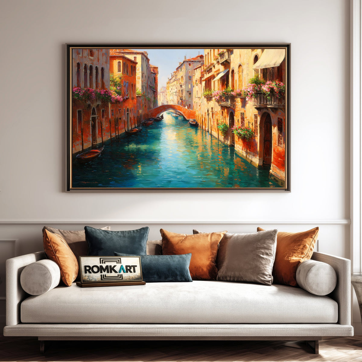 Romantic Venetian Canal Art Oil Painting - image 4