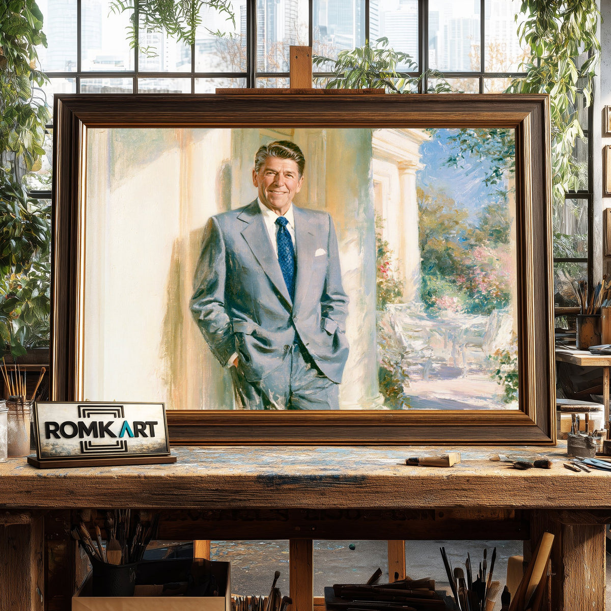 Ronald Reagan Historical Oil Painting - image 2