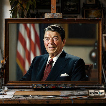 Ronald Reagan President hand-painted oil painting on canvas