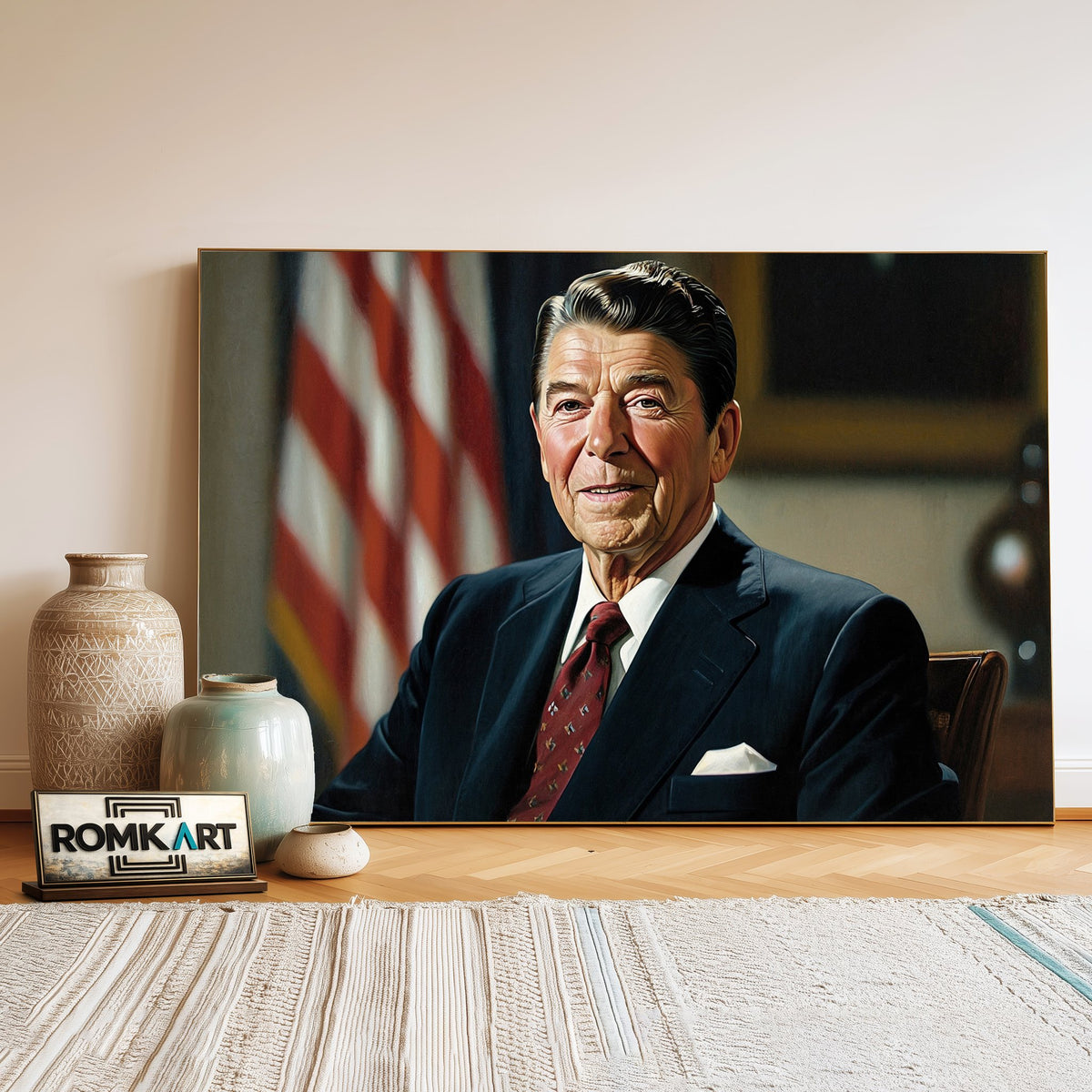 Ronald Reagan President Presidential Portrait Oil Painting - image 3