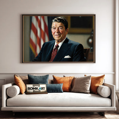 Ronald Reagan President Presidential Portrait Oil Painting - image 4