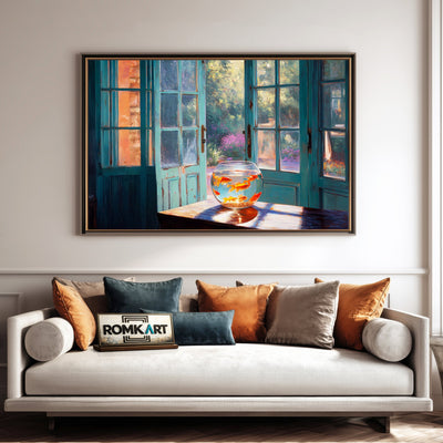 Room of Orange Fish-topaz-remove Marine Life Oil Painting - image 4