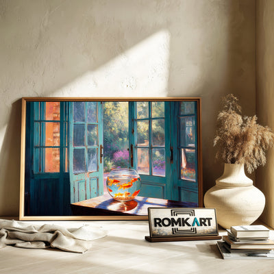 Room of Orange Fish-topaz-remove Marine Life Oil Painting - image 6