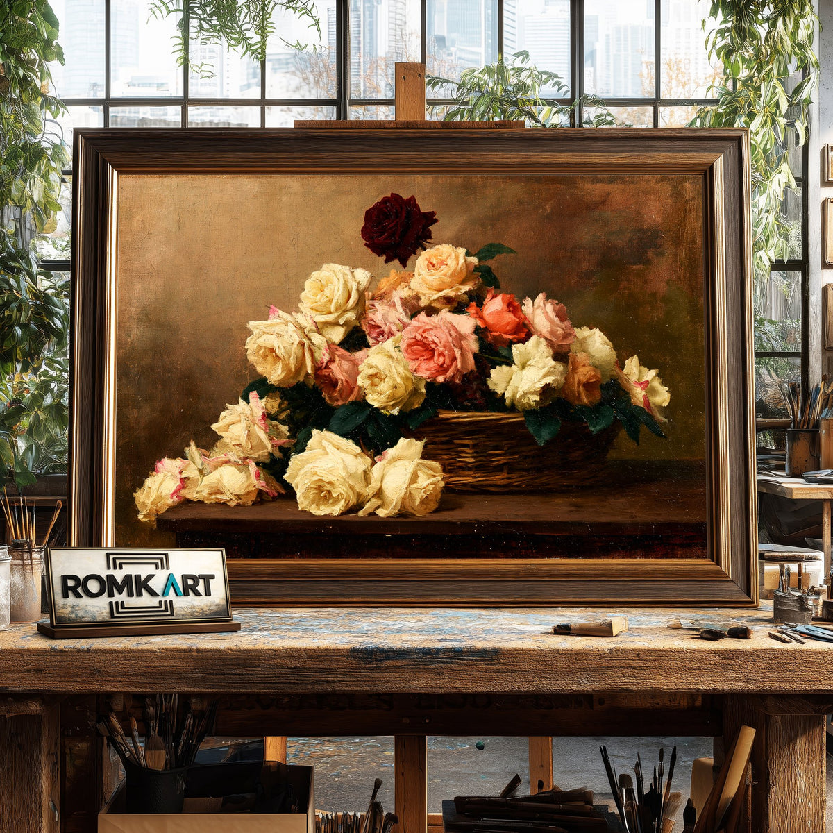Rose Floral Still Life Oil Painting - image 2