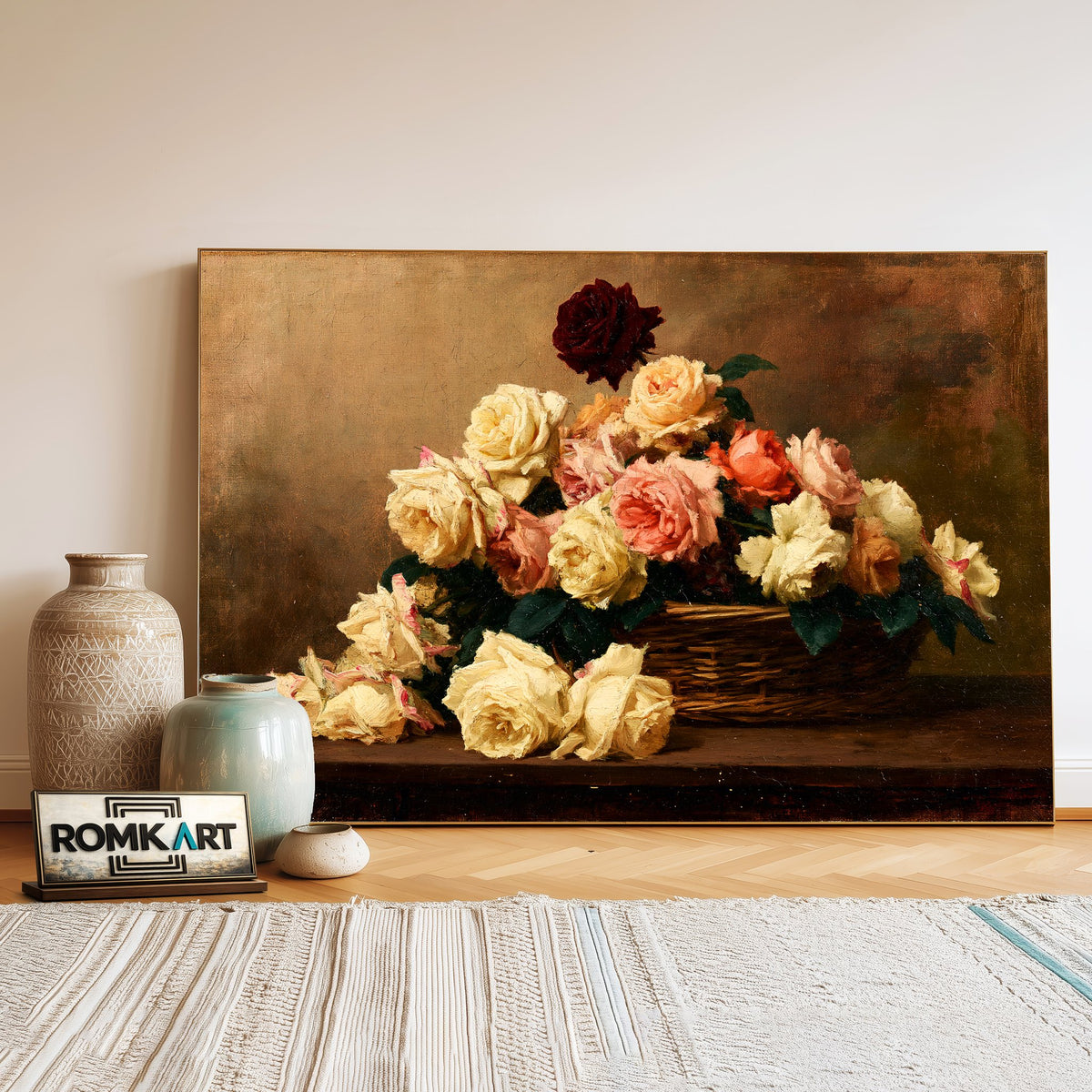 Rose Floral Still Life Oil Painting - image 3