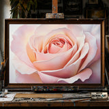 Rose in Full Bloom hand-painted oil painting on canvas
