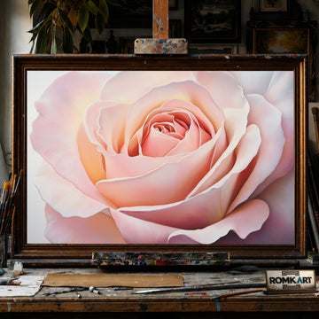 Rose in Full Bloom hand-painted oil painting on canvas