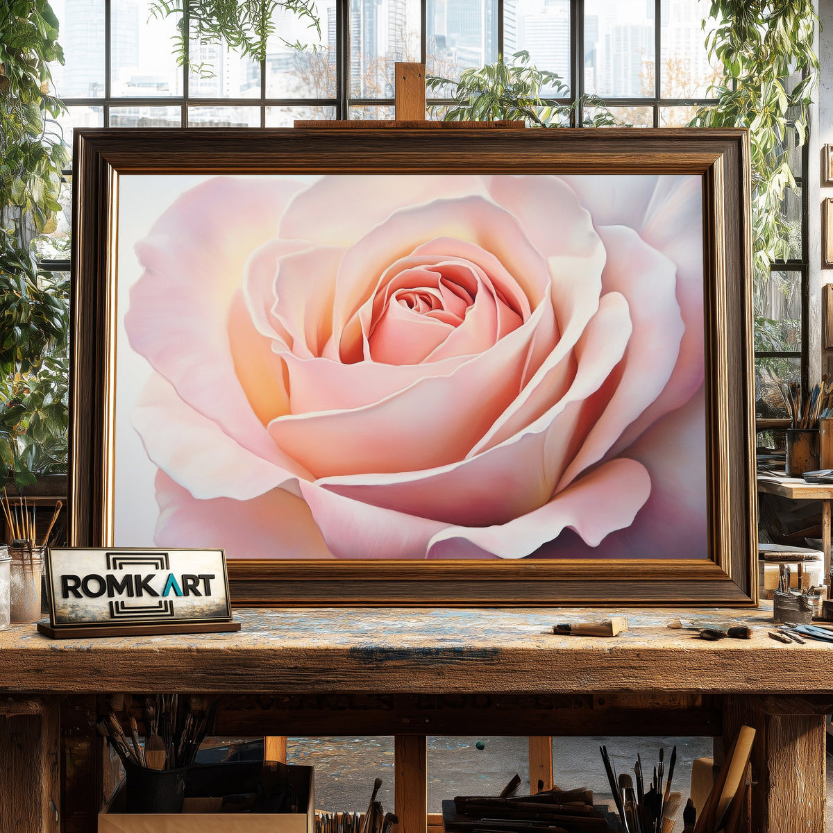 Rose in Full Bloom Floral Oil Painting - image 2