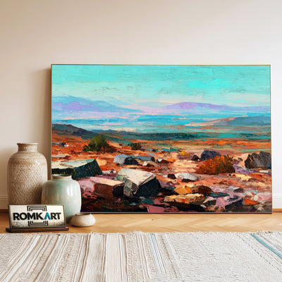 Rugged Foreground Of Rocky Terrain Oil Painting - image 3