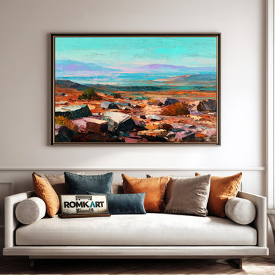 Rugged Foreground Of Rocky Terrain Oil Painting - image 4