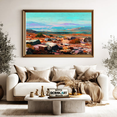 Rugged Foreground Of Rocky Terrain Oil Painting - image 5