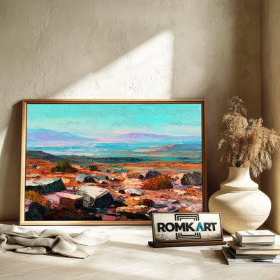 Rugged Foreground Of Rocky Terrain Oil Painting - image 6