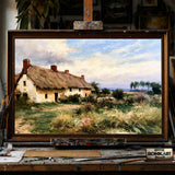 Rustic Countryside Cottage - Hand-Painted Oil Painting - View 1