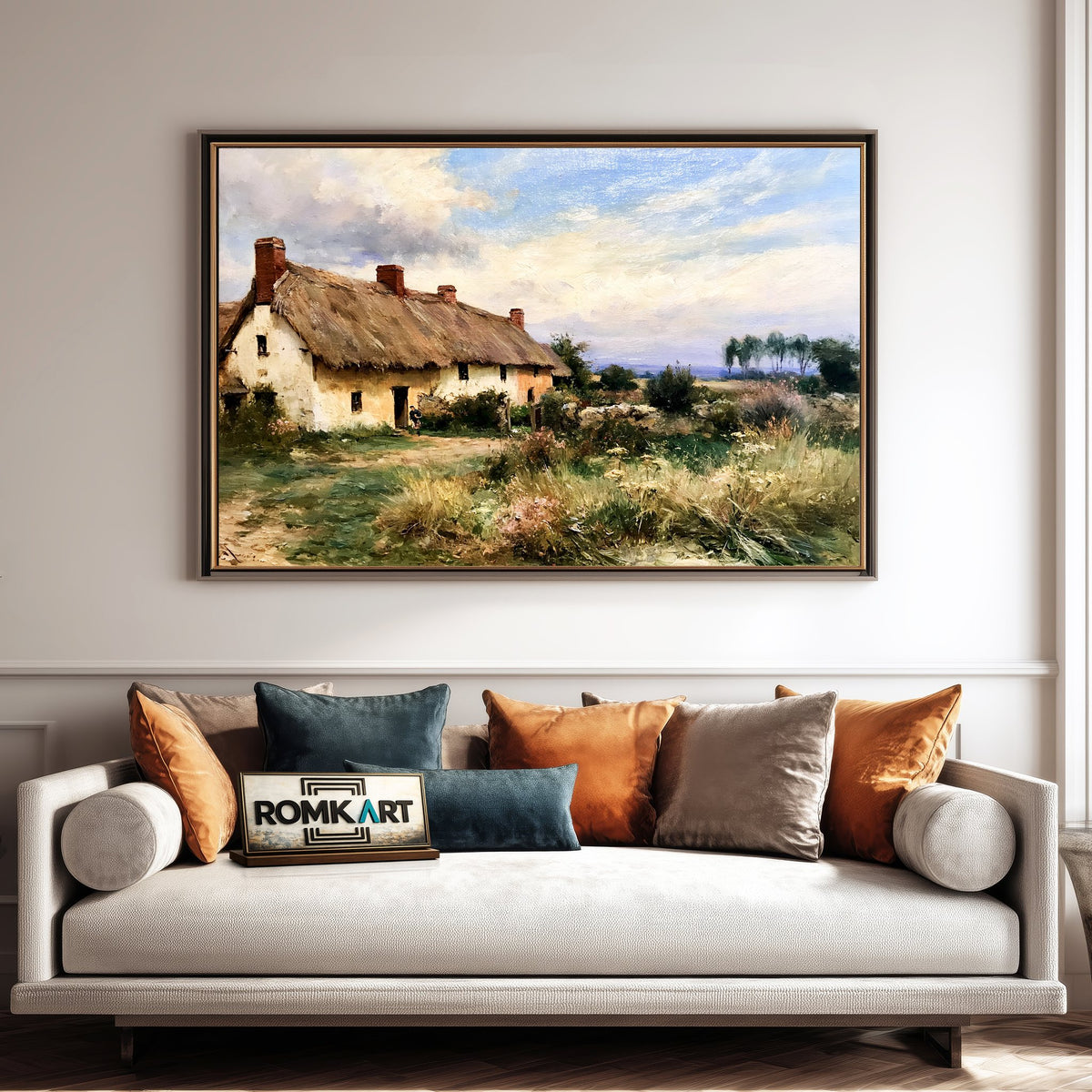 Rustic Countryside Cottage Oil Painting - image 4