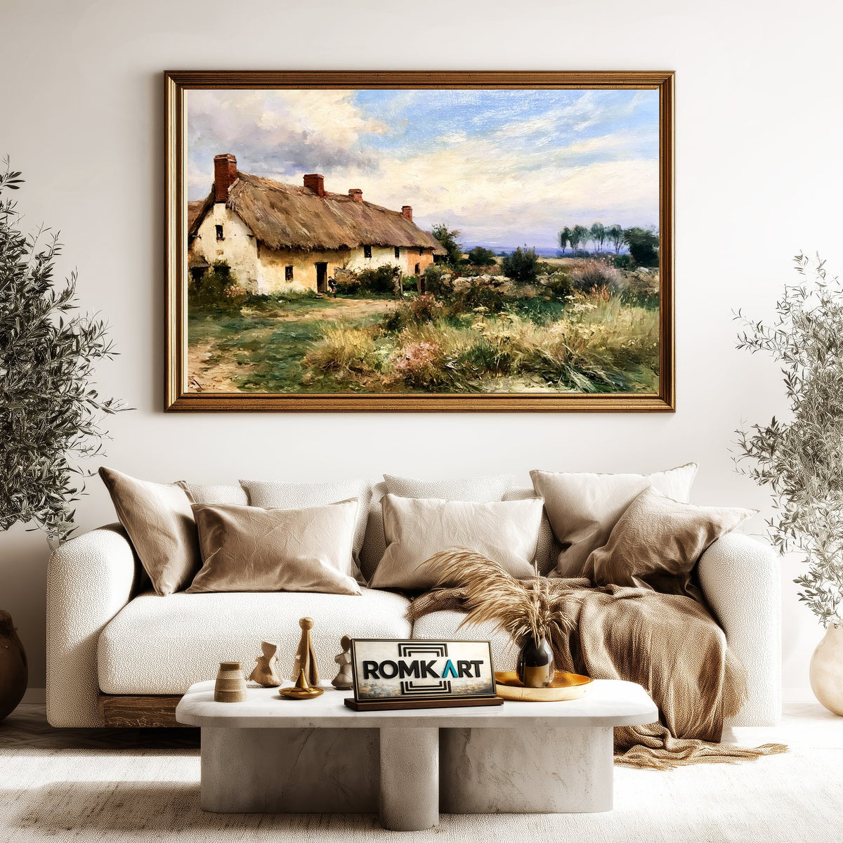 Rustic Countryside Cottage Oil Painting - image 5
