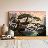 Sacred Ancient Pine Tree Forest Landscape Oil Painting - image 3