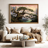 Sacred Ancient Pine Tree Forest Landscape Oil Painting - image 5