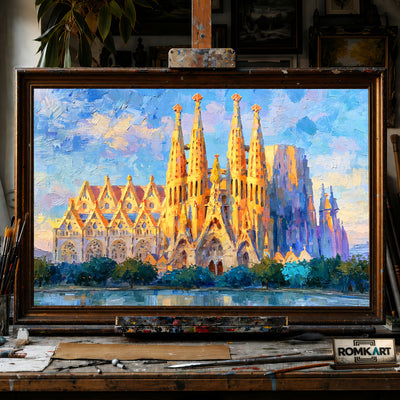 Sagrada Família hand-painted oil painting on canvas