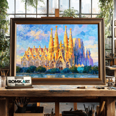 Sagrada Família Architectural Oil Painting - image 2
