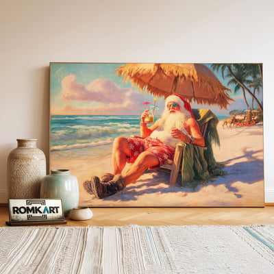 Santa Vacation Figurative Oil Painting - image 3