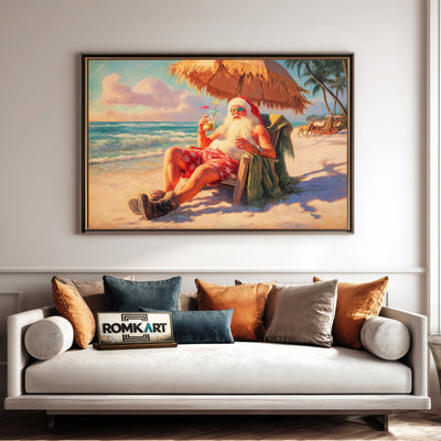 Santa Vacation Figurative Oil Painting - image 4