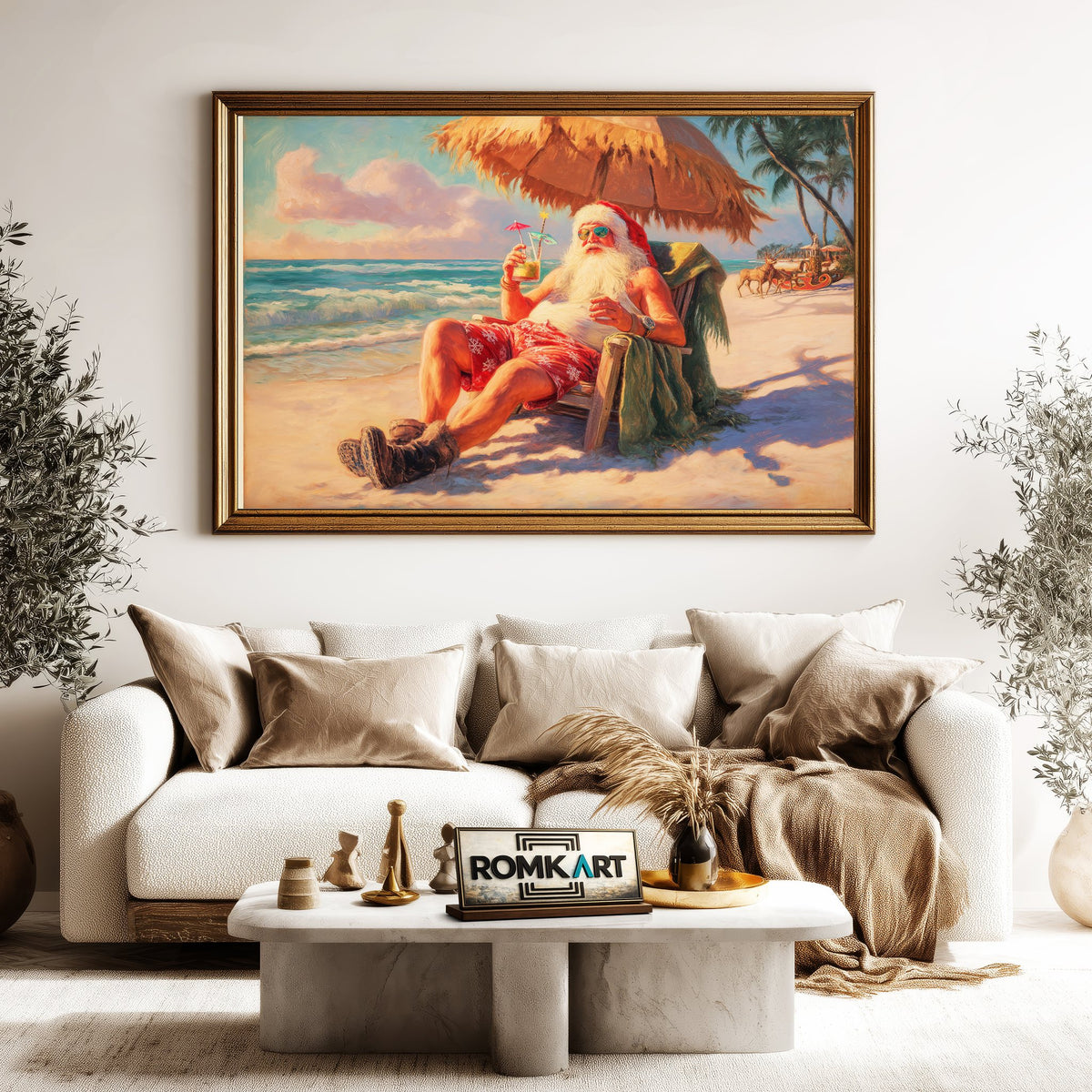 Santa Vacation Figurative Oil Painting - image 5