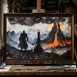 Sauron Mount Doom Landscape hand-painted oil painting on canvas