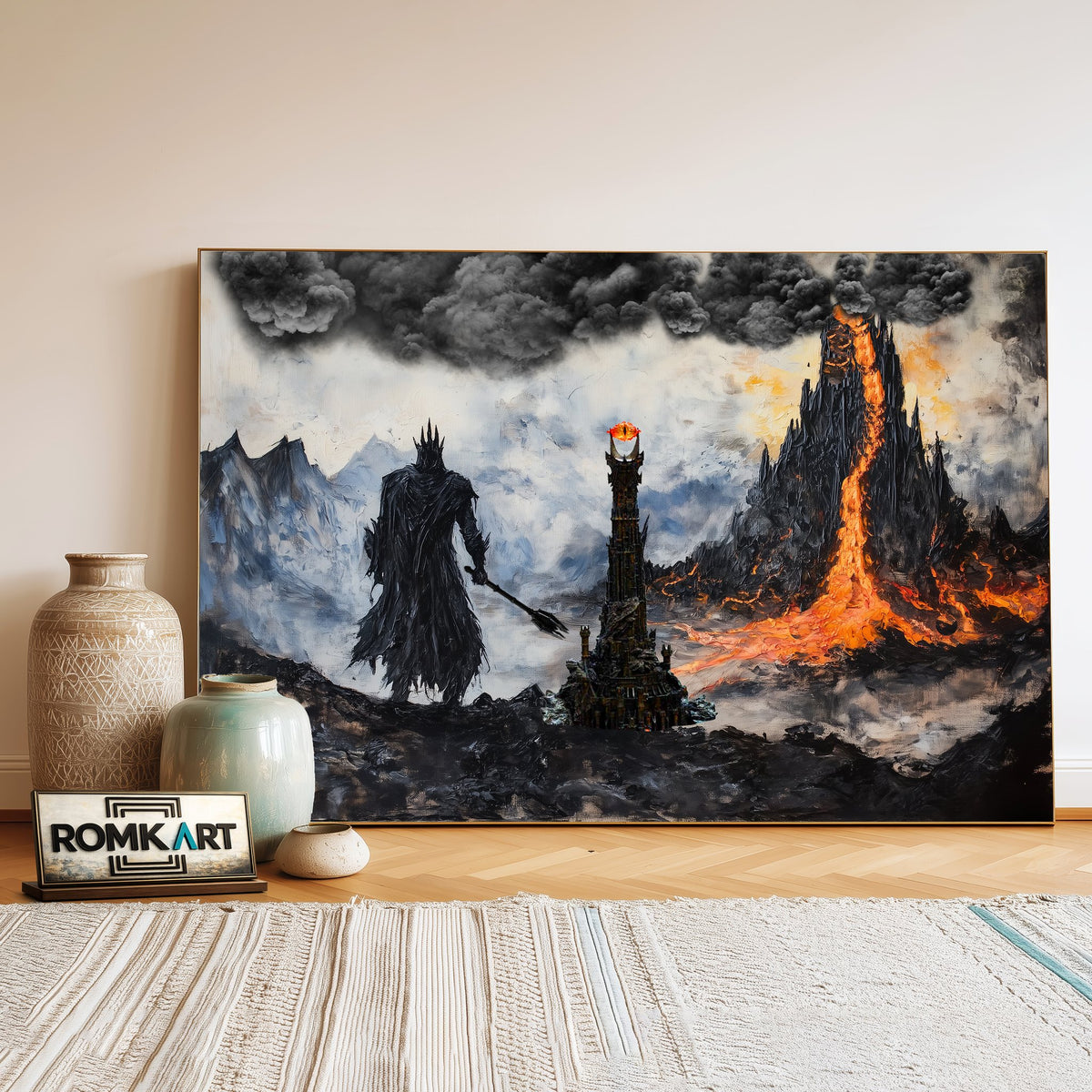 Sauron Mount Doom Landscape Fantasy Oil Painting - image 3