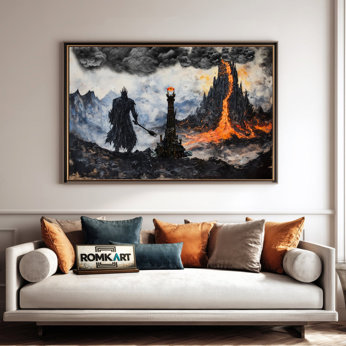 Sauron Mount Doom Landscape Fantasy Oil Painting - image 4