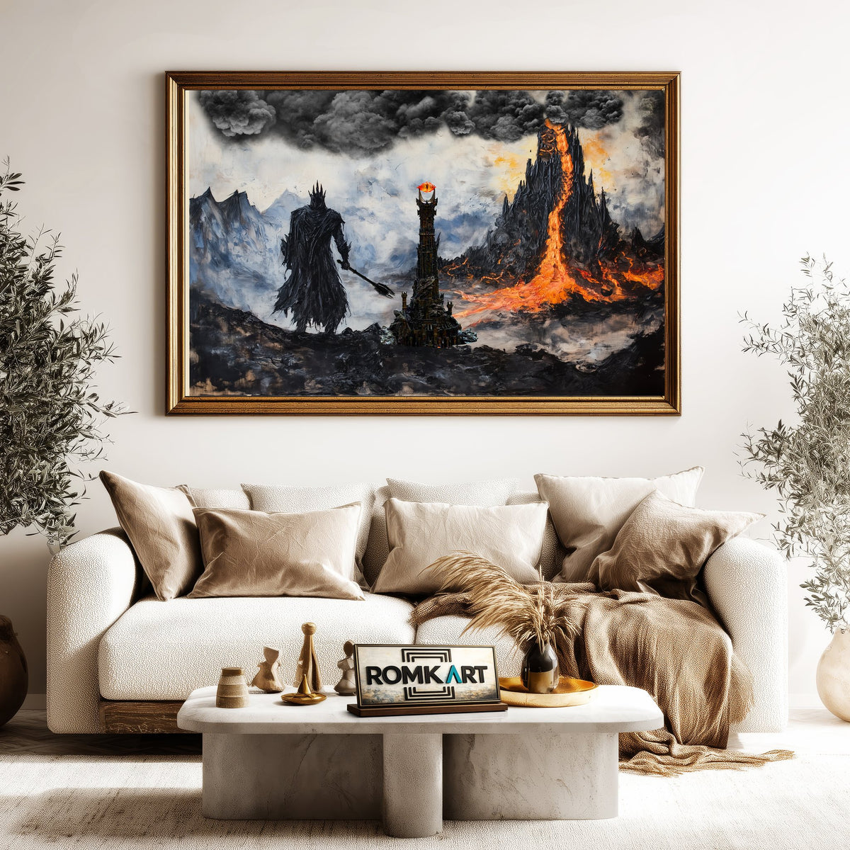 Sauron Mount Doom Landscape Fantasy Oil Painting - image 5