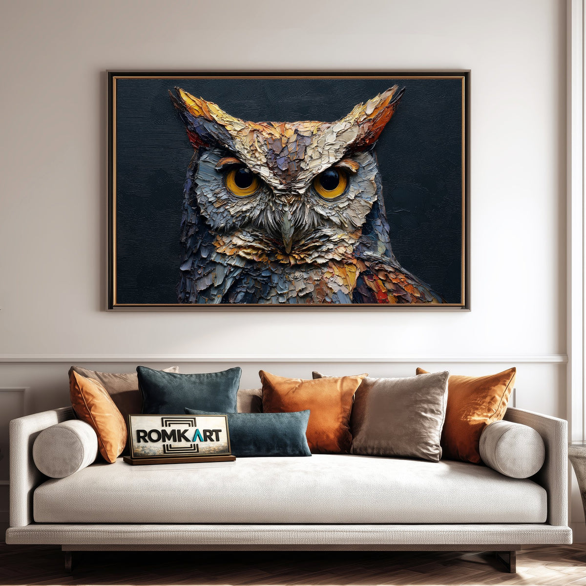 Screech Owl Bird Oil Painting - image 4